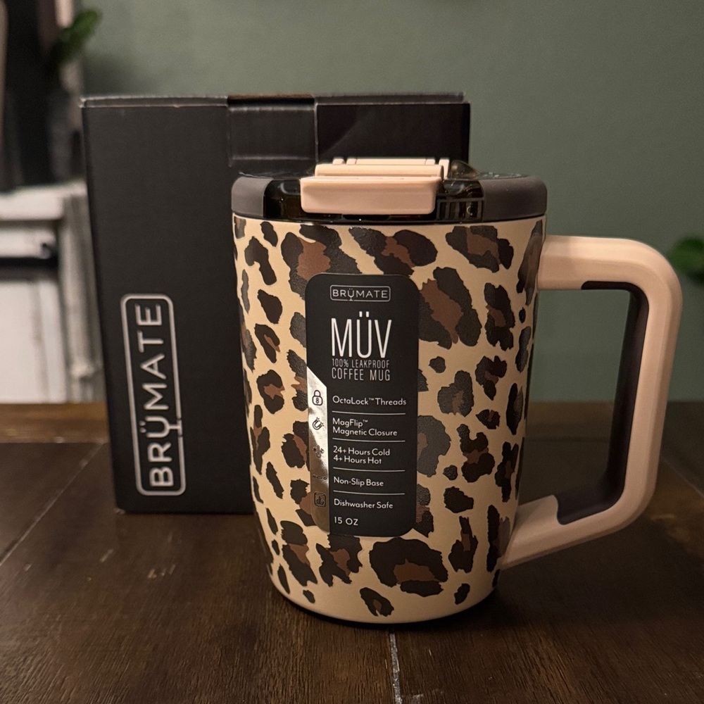 BruMate MUV 15oz Mug in Leopard Latte! New! Limited Edition!